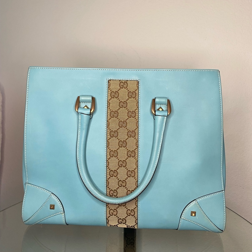 Gucci Light Blue Medium Tote Bag